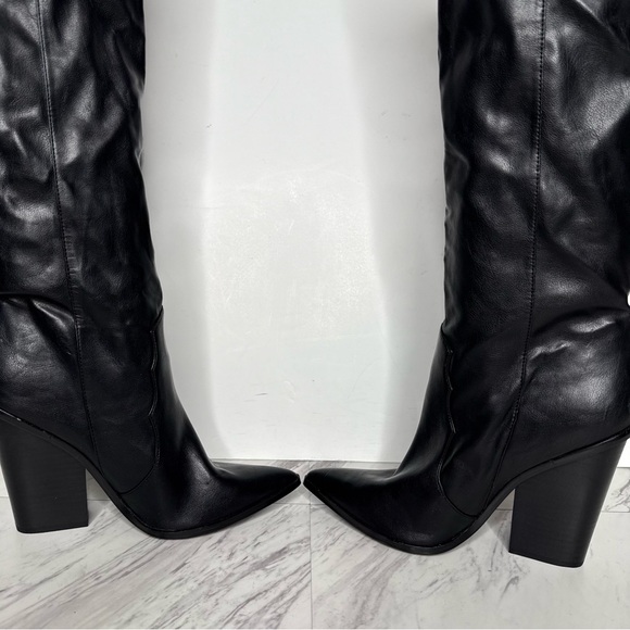 Steve Madden Ranger Black Pointed Toe Western Tall Boot 6 1/2 M - Picture 7 of 16